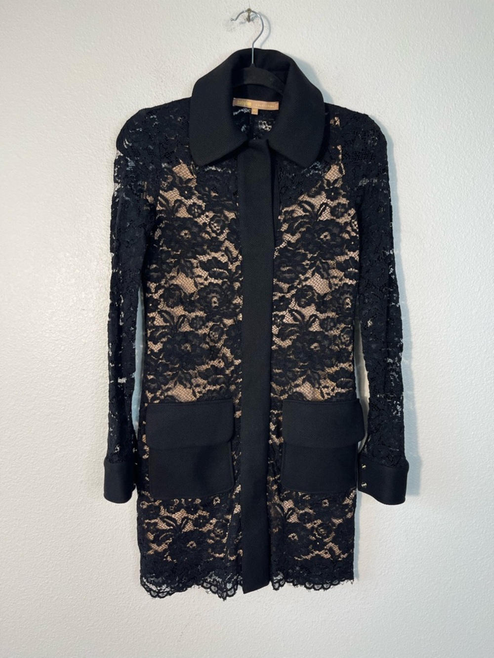 Babylon Collection Italian Long Sleeve Lace Mini Dress Size IT 40/US 6